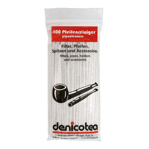 Denicotea Spitzen- & Pfeifenreiniger Konisch, Weiß, 100 Stück