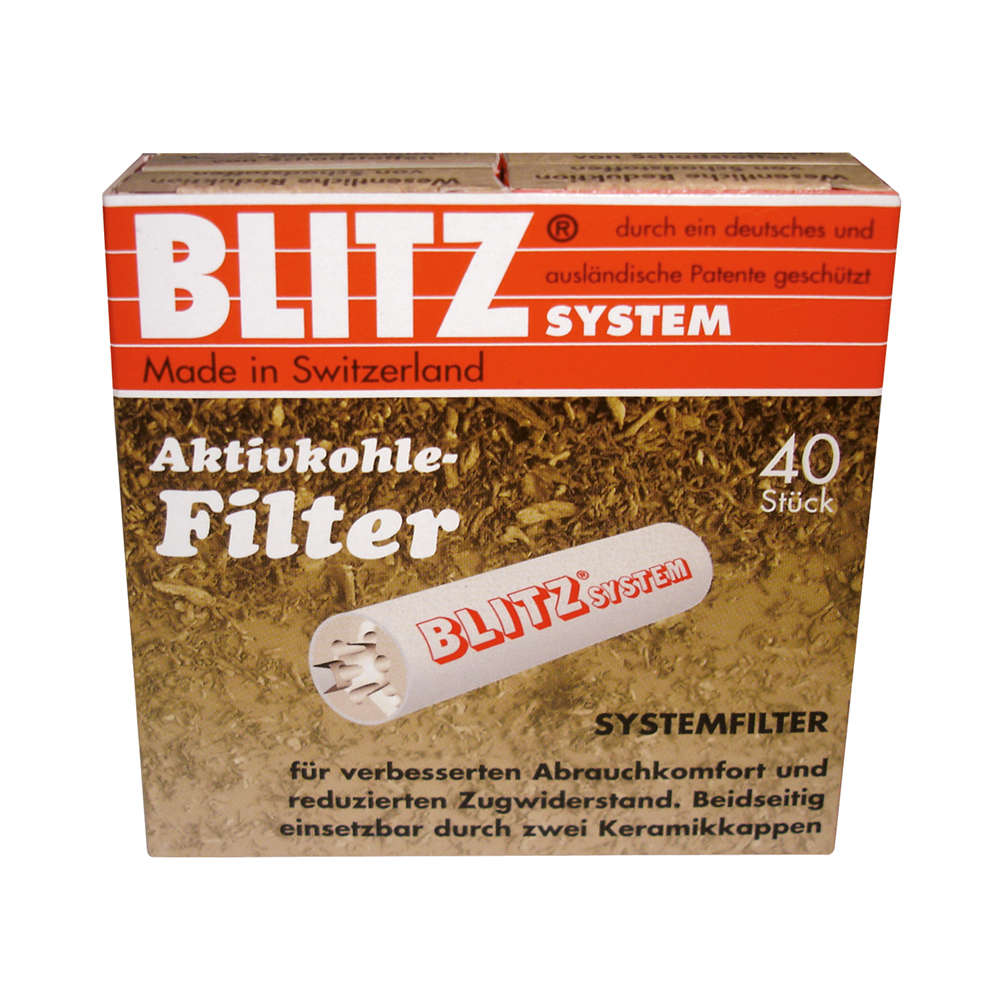 Pfeifenfilter Blitz-System Aktivkohle-Filter 9 mm 3.200 Filter 